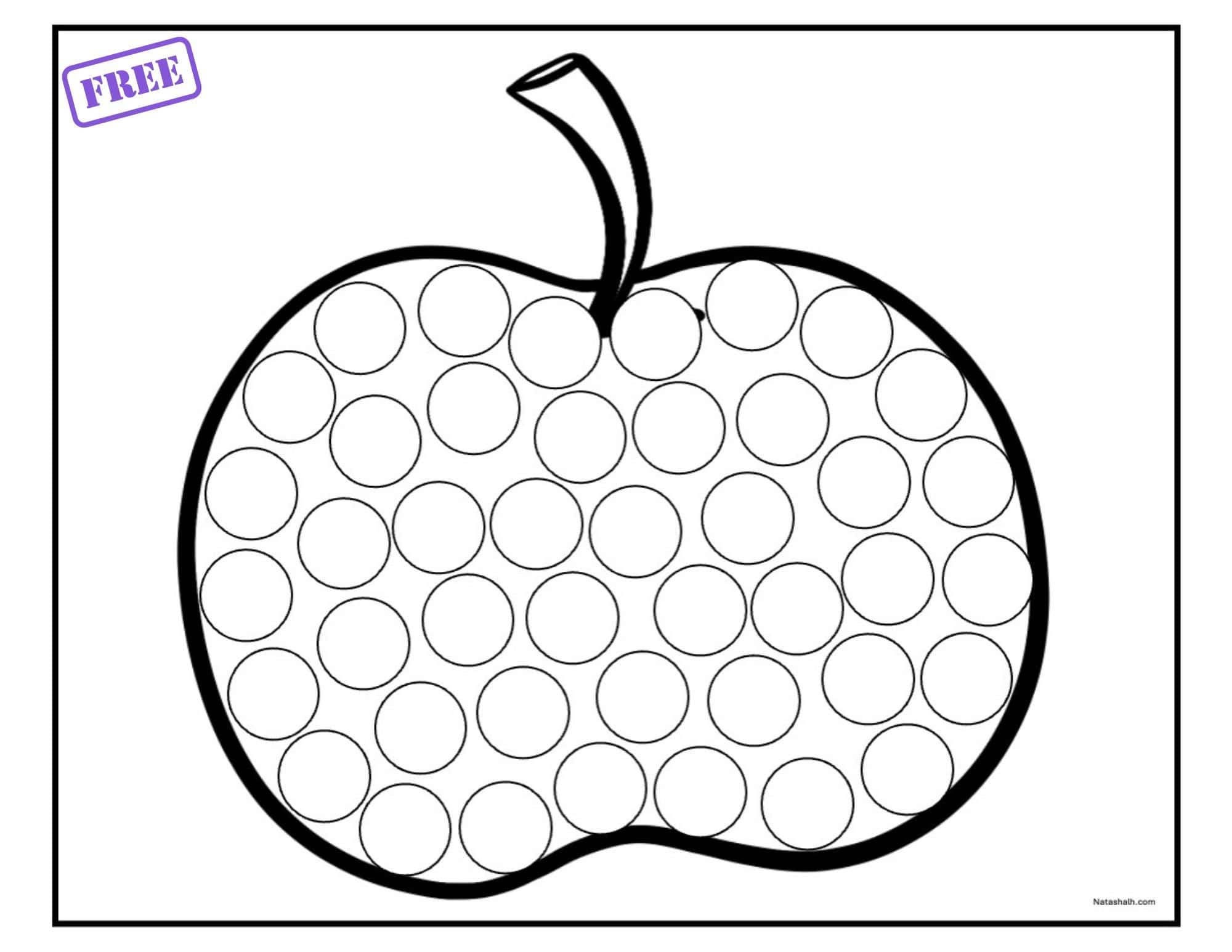 A large apple dot marker coloring page