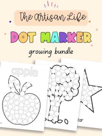 Text "the Artisan Life dot marker growing bundle"