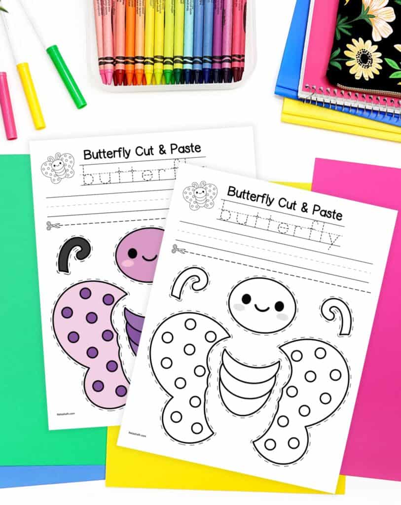 Free Printable Butterfly Craft (butterfly cut & paste craft) - The ...