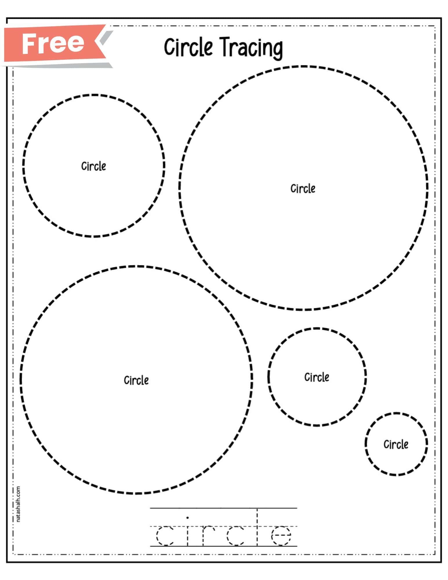 A free printable circle tracing worksheet for children