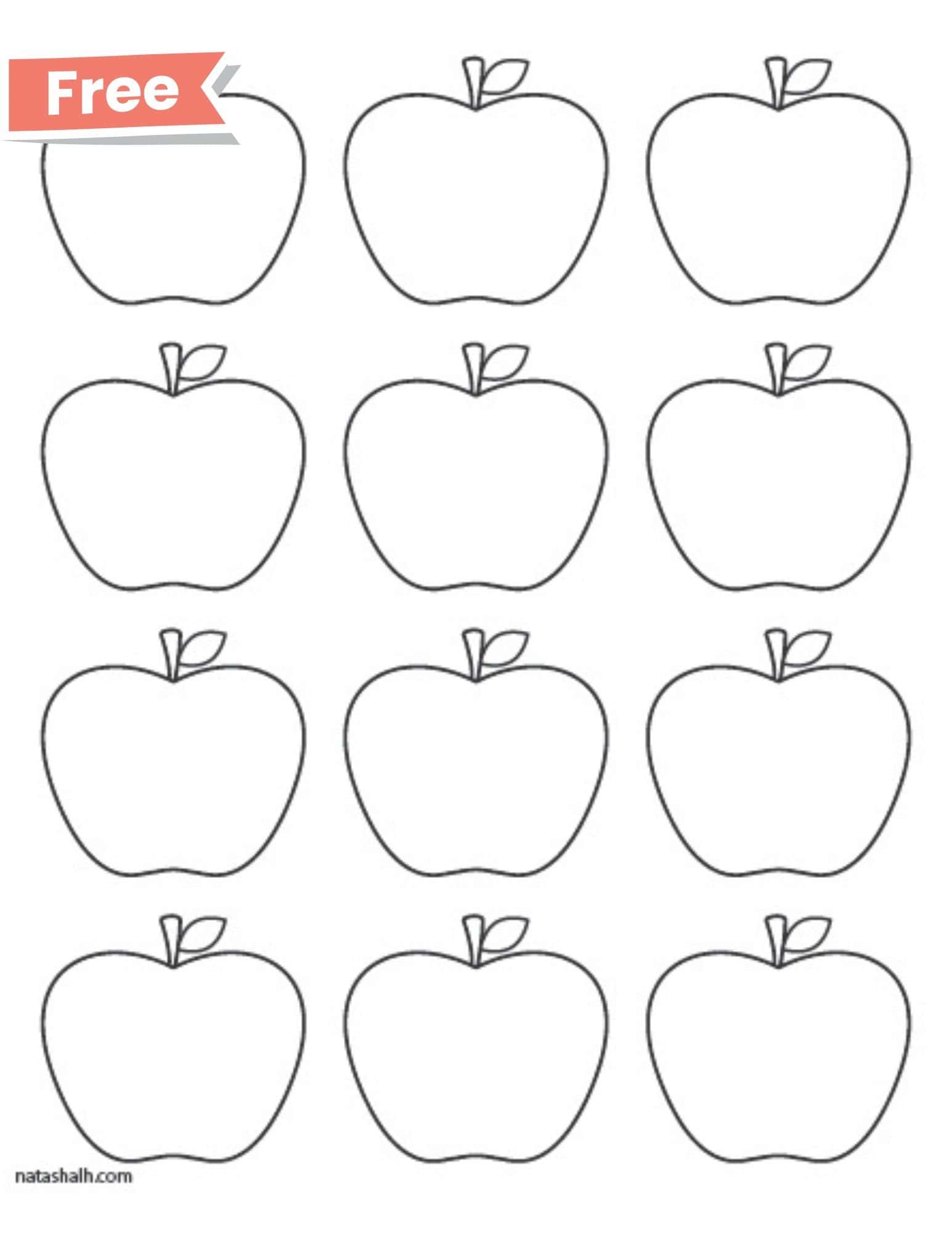 A preview of a page with 12 medium apple templates