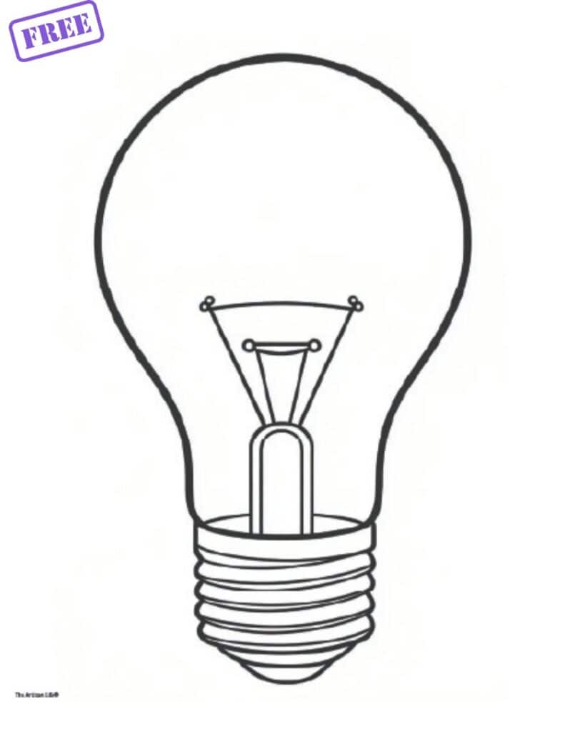 Free Printable Light Bulb Coloring - Simple Light Bulb Coloring 791x1024 