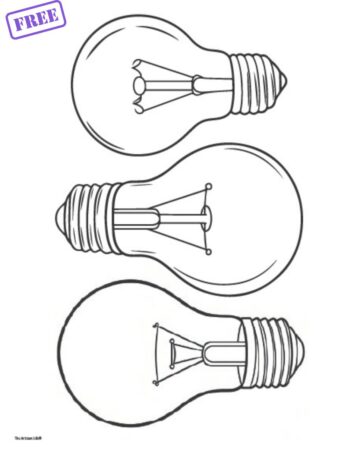 Free Printable Light Bulb Coloring Pages - The Artisan Life