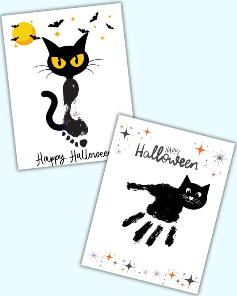 Free Printable Black Cat Handprint Craft - The Artisan Life