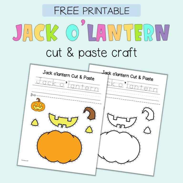Free Printable Jack o’lantern Cut and Paste Craft - The Artisan Life