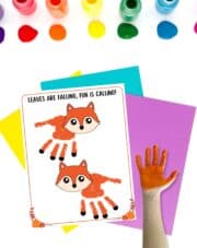 Free Printable Fall Fox Handprint Craft - The Artisan Life