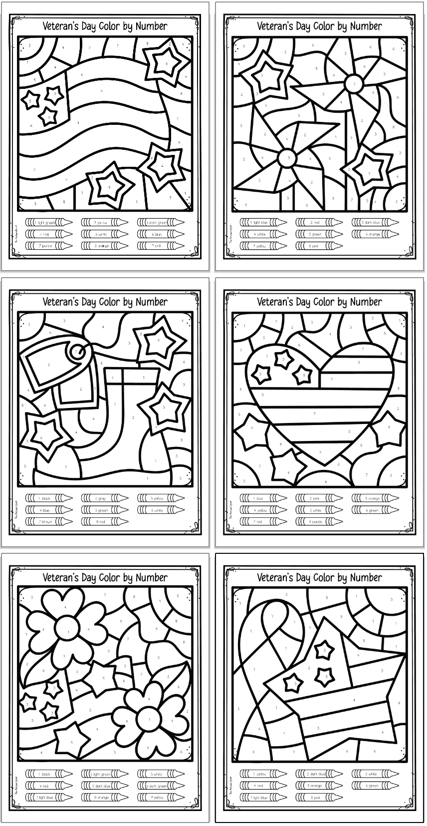 Veterans day free color sheets