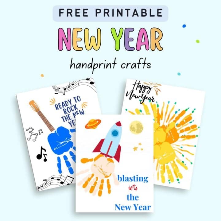 Free Printable New Year's Handprint Craft - The Artisan Life