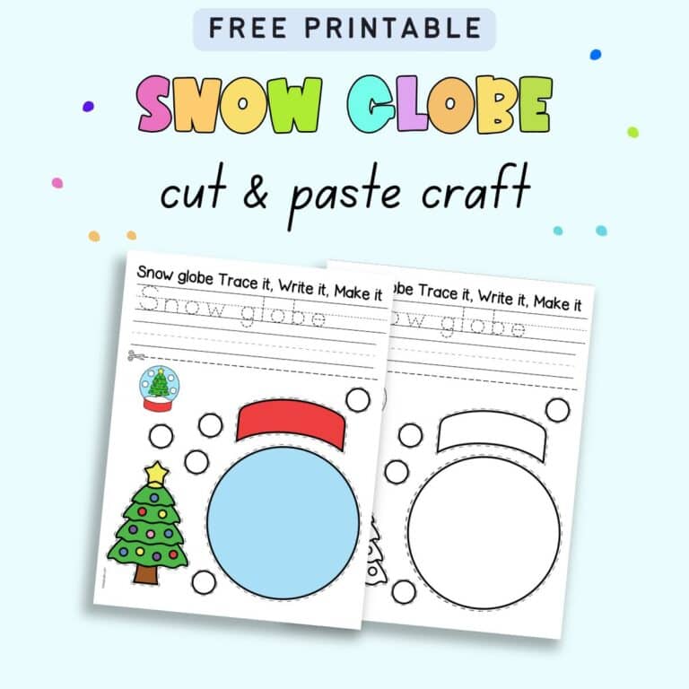 Free Printable Snow Globe Cut and Paste Craft - The Artisan Life