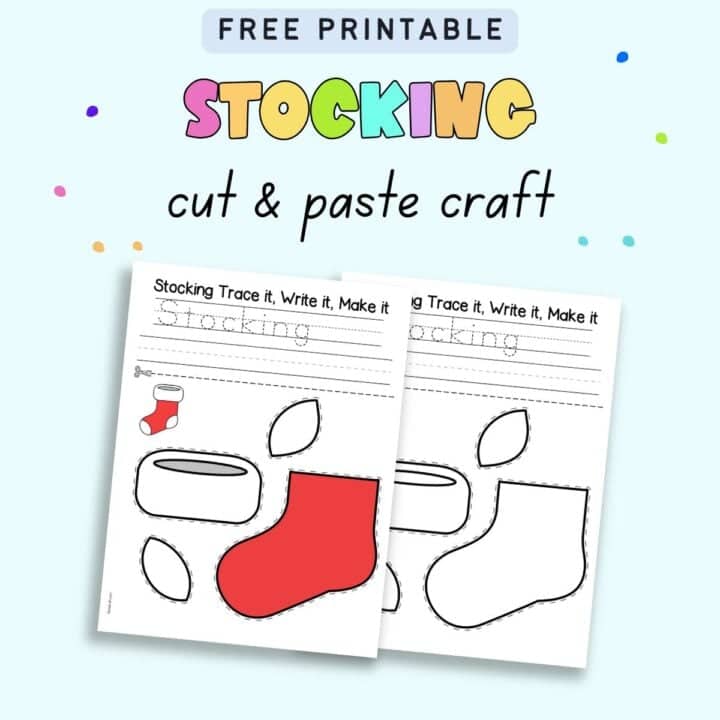 Free Printable Stocking Cut Paste Craft The Artisan Life