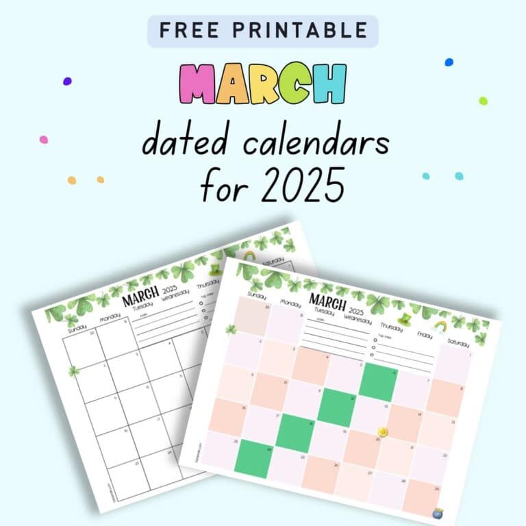 March Spring Calendar Free Printable March Calendar for 2025 - The Artisan Life