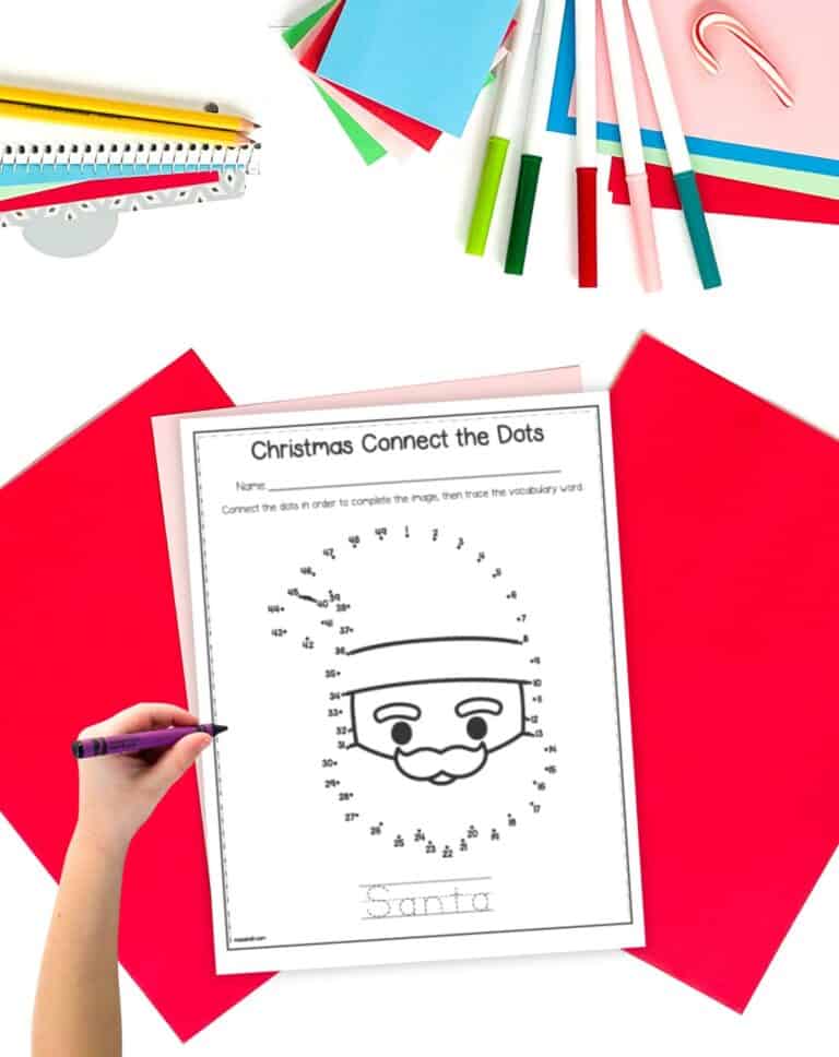 Free printable christmas dot to dot worksheets the artisan life