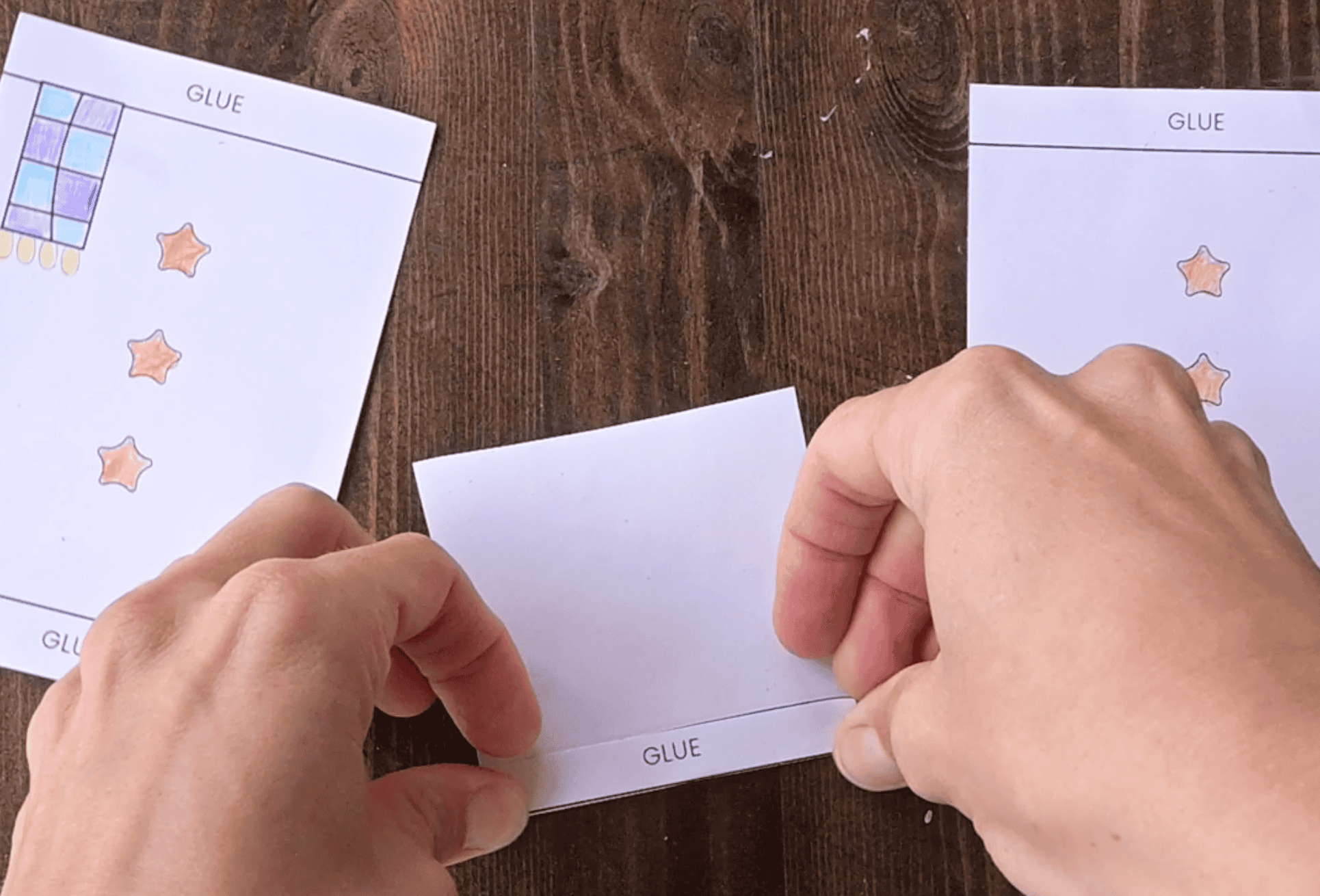 folding tabs for gluing up a snowman craft printable