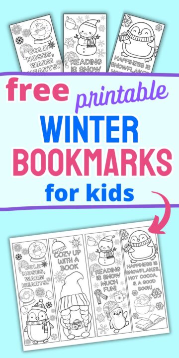 Free Printable Bookmarks for Winter - The Artisan Life