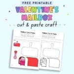 Free Printable Valentine's Mailbox Cut and Paste Craft - The Artisan Life