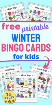 Free Printable Winter Bingo - 20 cards - The Artisan Life