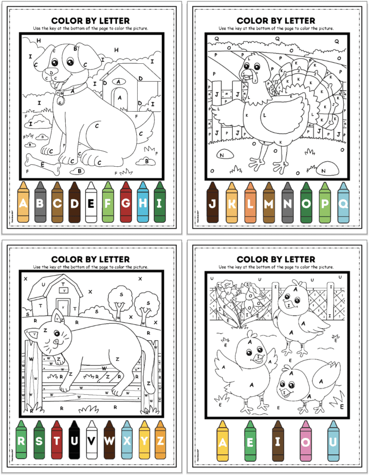 Free Printable Farm Animal Color By Letter Pages The Artisan Life Free printable farm animal color by letter pages the artisan life
