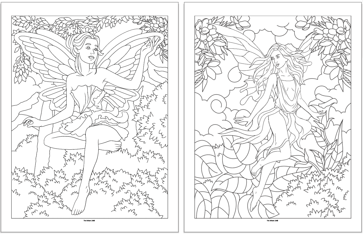 Two coloring pages featuring diaries