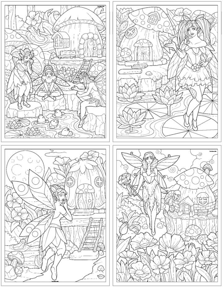 Free Printable Fairy Coloring Pages for Adults - The Artisan Life