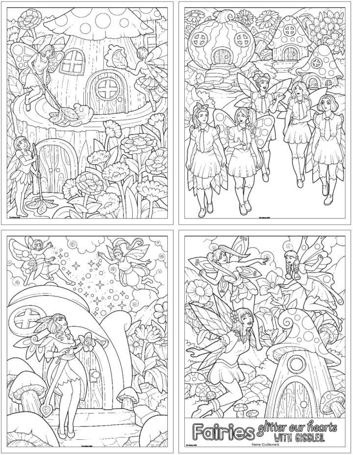 Free Printable Fairy Coloring Pages for Adults - The Artisan Life