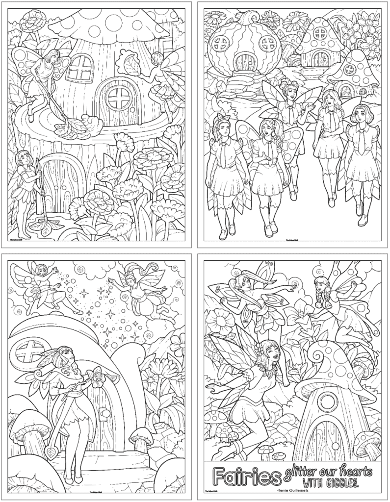 Free Printable Fairy Coloring Pages for Adults - The Artisan Life
