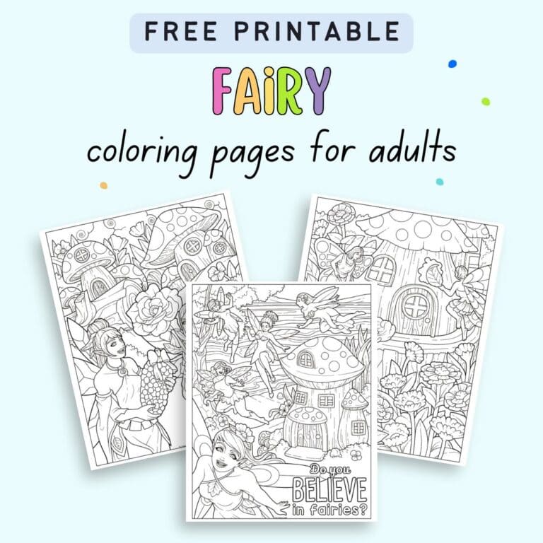Free Printable Fairy Coloring Pages for Adults - The Artisan Life