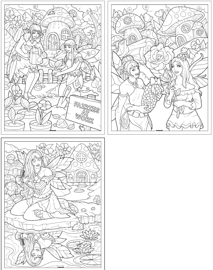 Free Printable Fairy Coloring Pages for Adults - The Artisan Life
