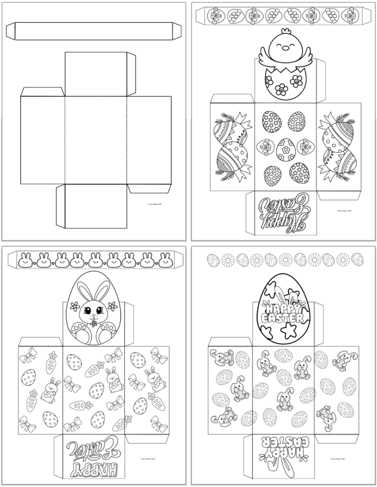 Free Printable Paper Easter Basket Templates - The Artisan Life