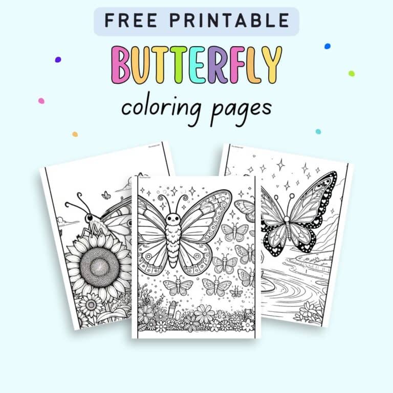 Free Printable Fantasy Butterfly Coloring Pages - The Artisan Life