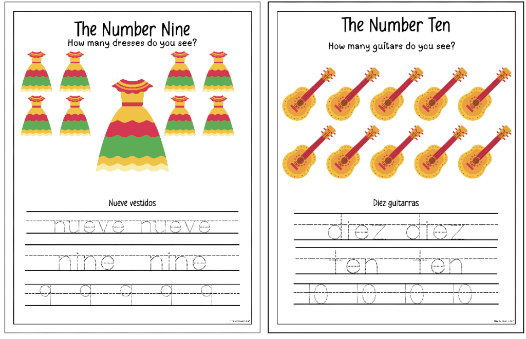 Free Printable Spanish Number Tracing Worksheets - The Artisan Life