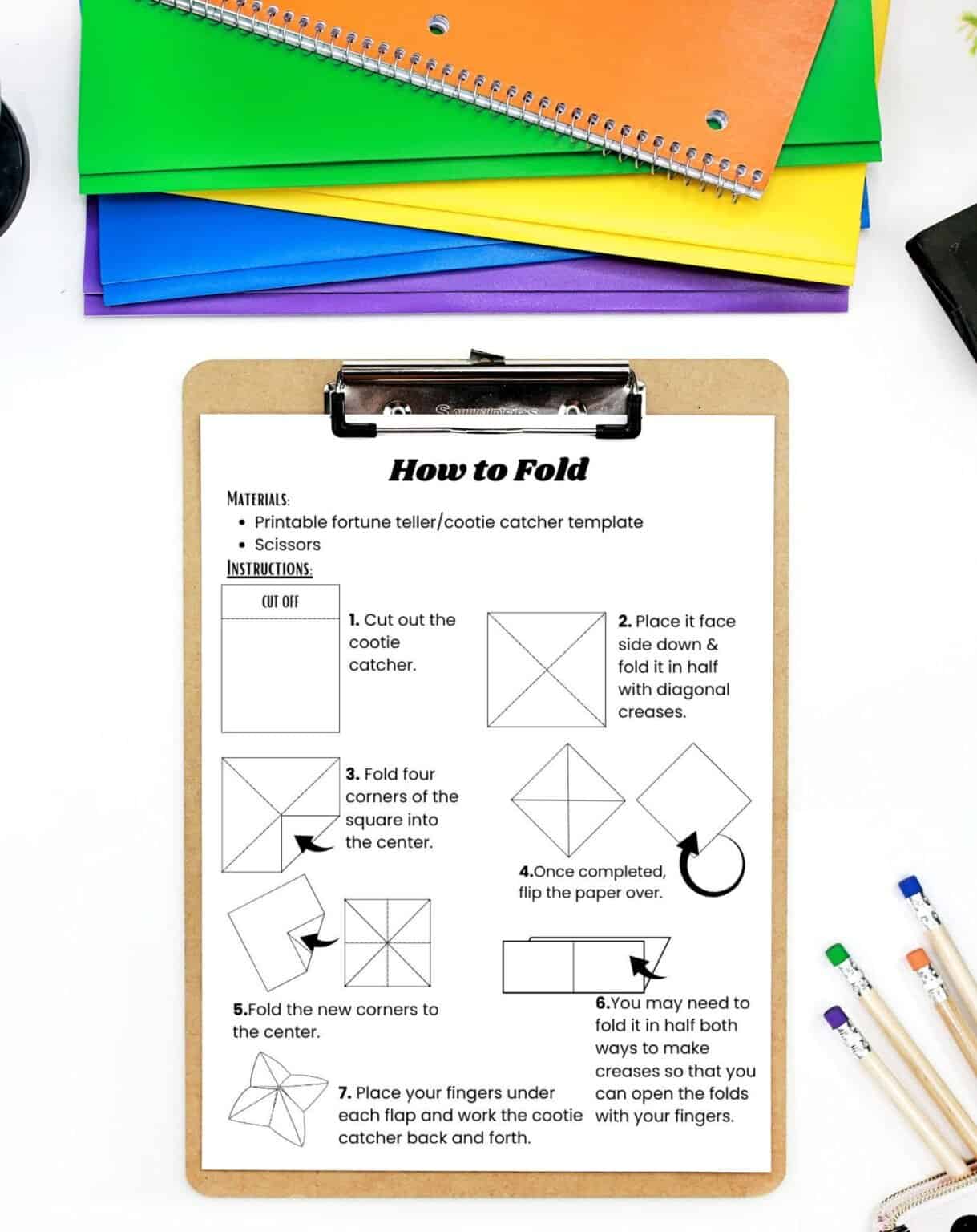 instructions for folding a cootie catcher