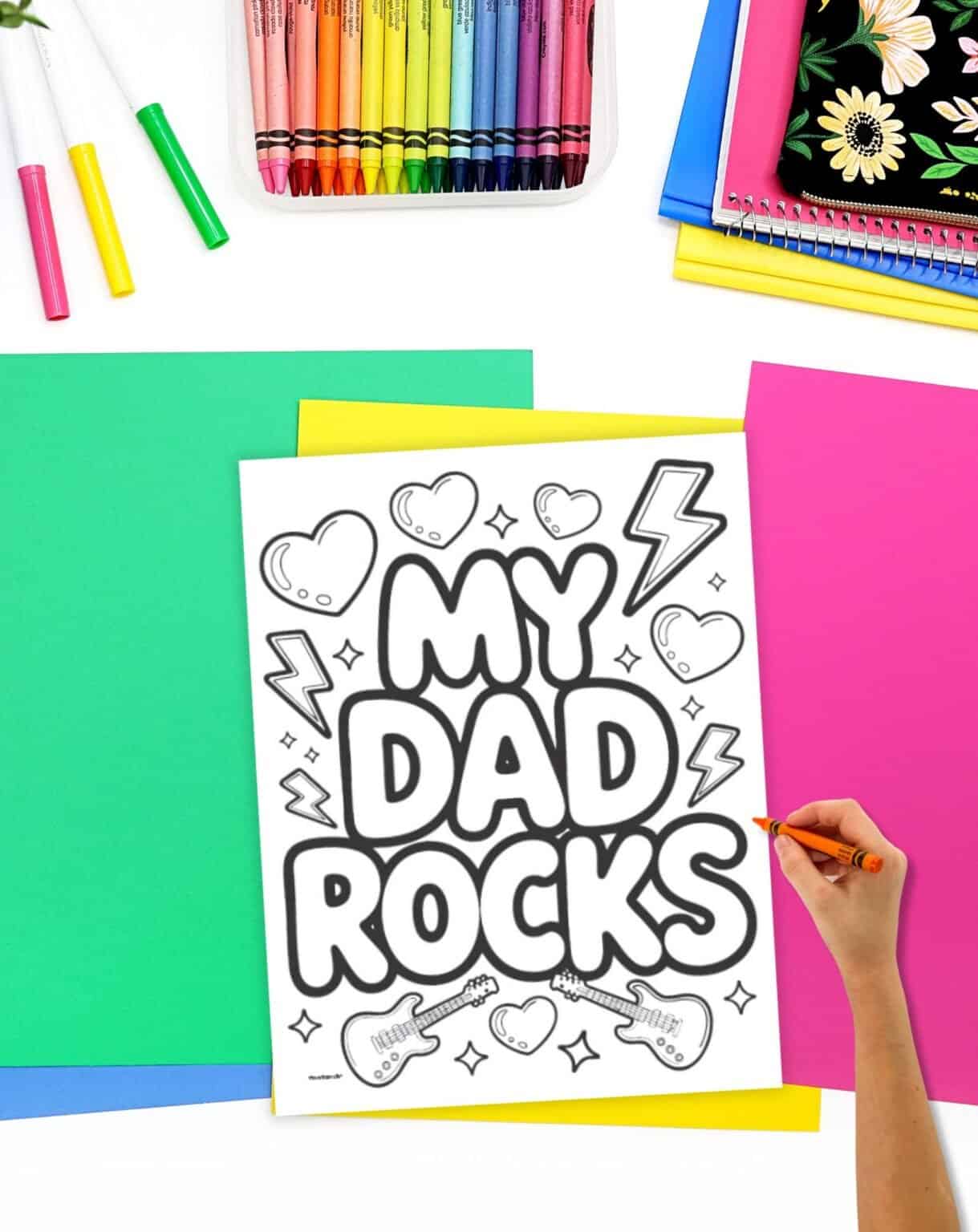 Free Printable Bold and Easy Father's Day Coloring Pages - The Artisan Life