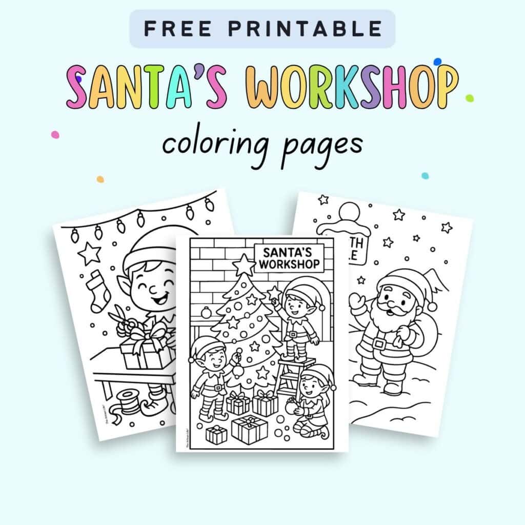 Free Printable Santa's Coloring pages The Artisan Life