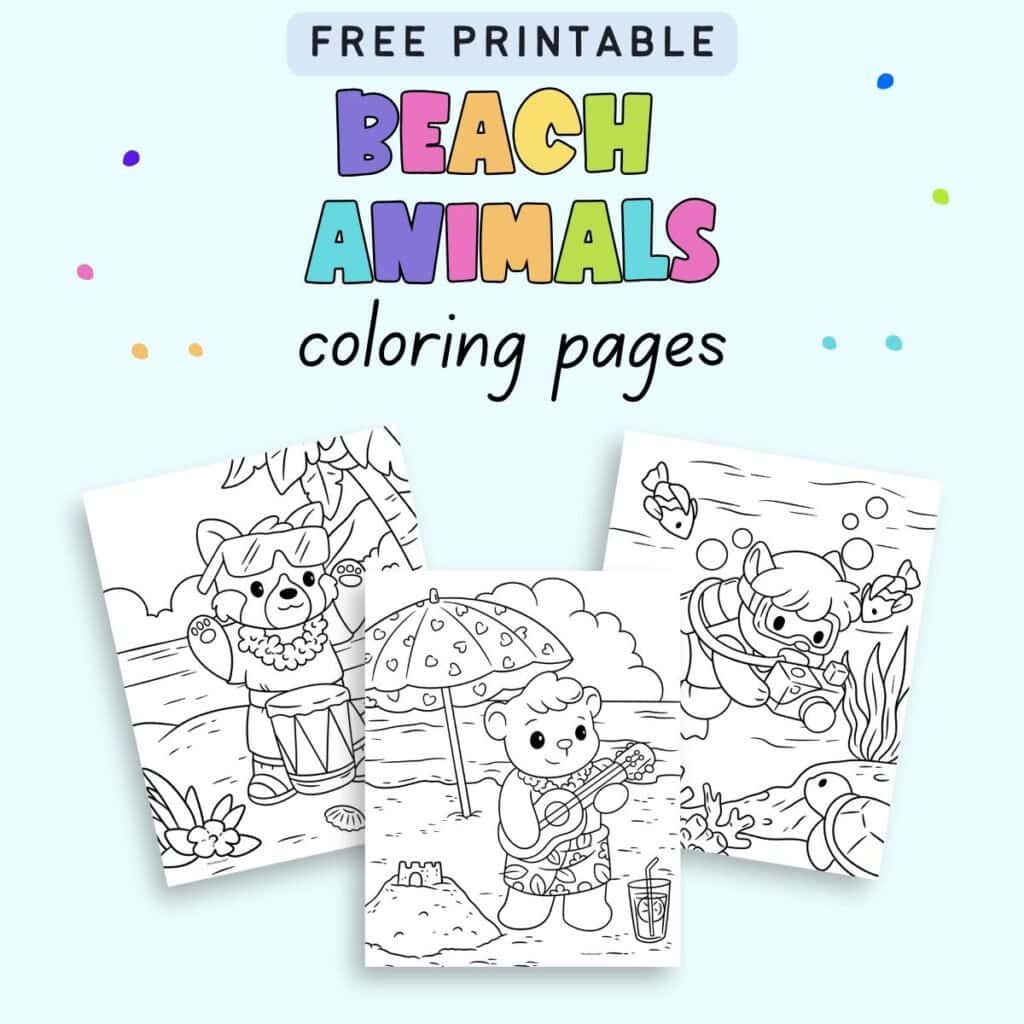 Bold Easy Beach Animals Coloring Pages The Artisan Life