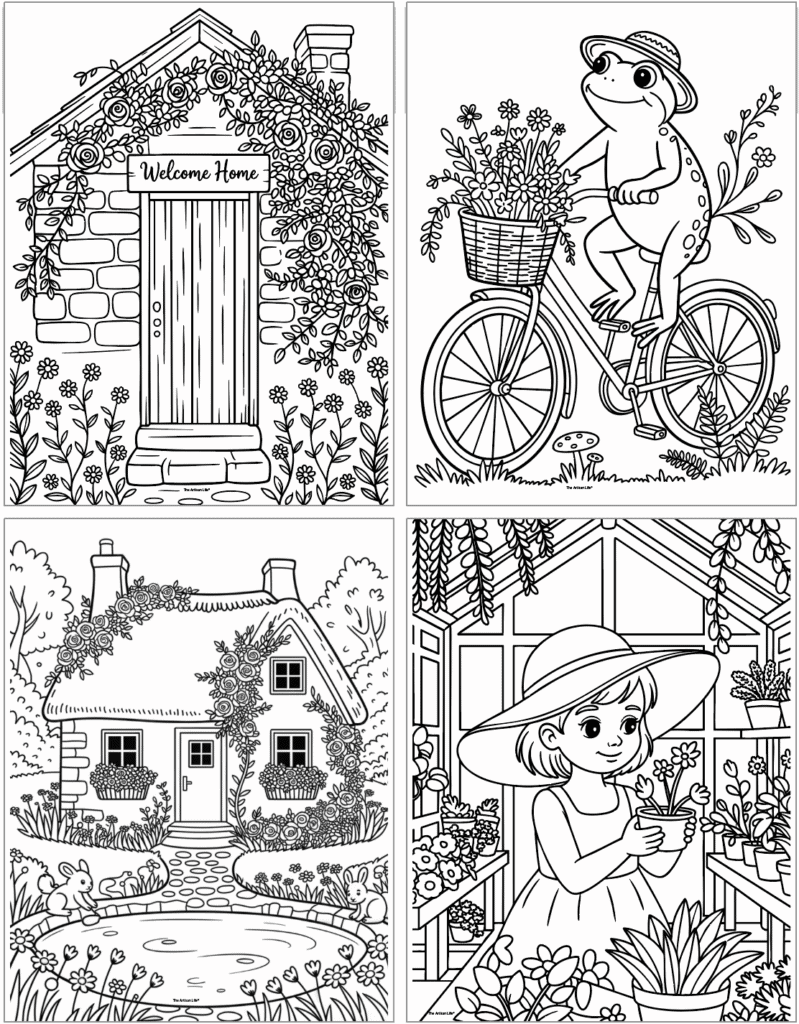 Free Printable Cottagecore Coloring Pages The Artisan Life