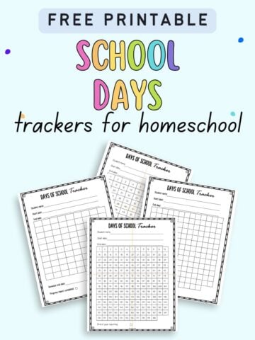 four free printable homeschool attendance trackers
