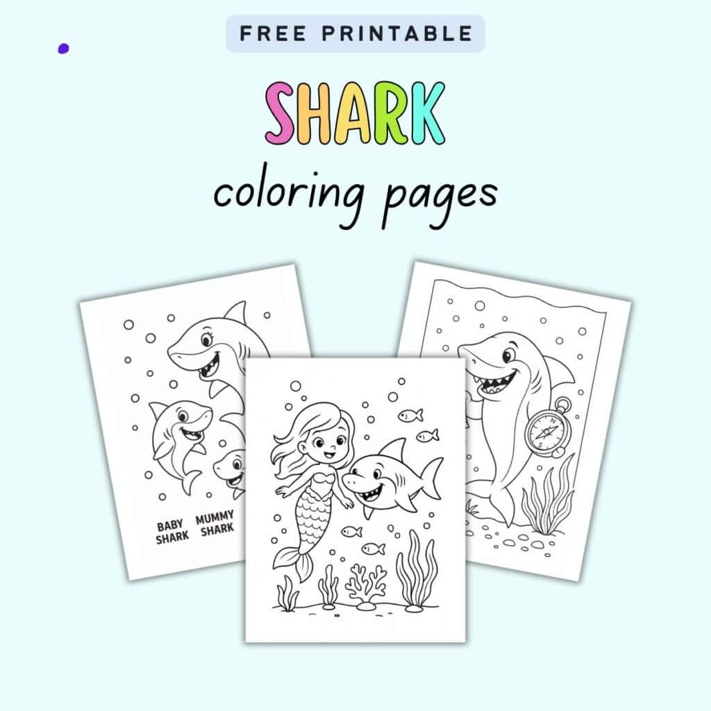 Free Printable Shark Coloring Pages - The Artisan Life