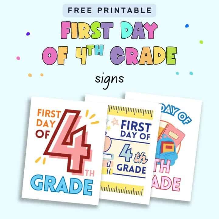 Introduction Assignment Sign 4 K Free Printable First Day of 4th Grade Signs - The Artisan Life
