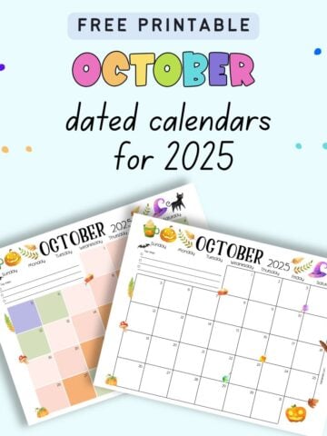 text "free printable October 2025 calendars"