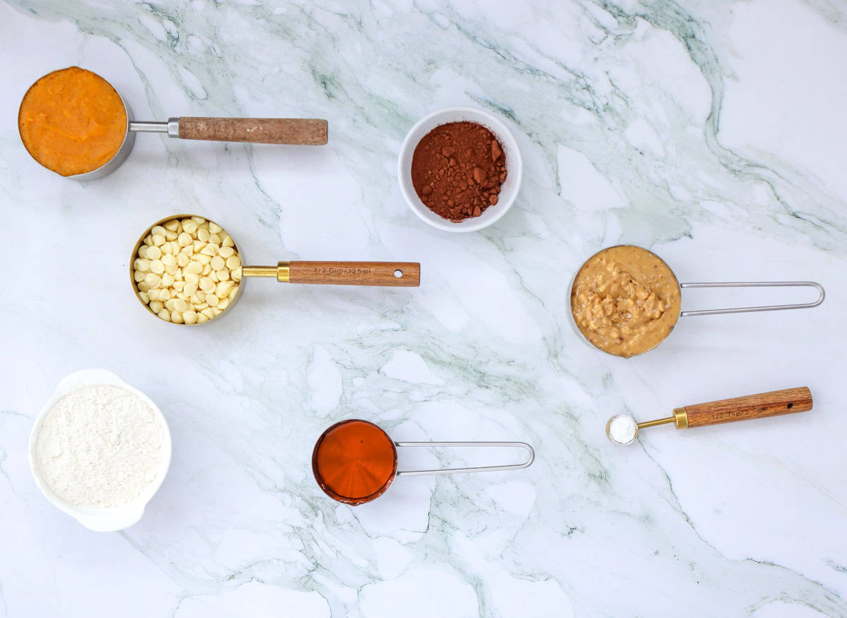 ingredients for brownie made with sweet potato