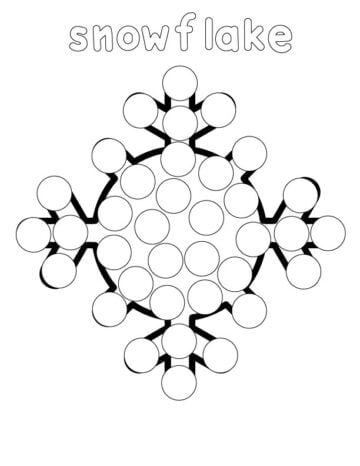 a snowflake dot marker page with vocabulary