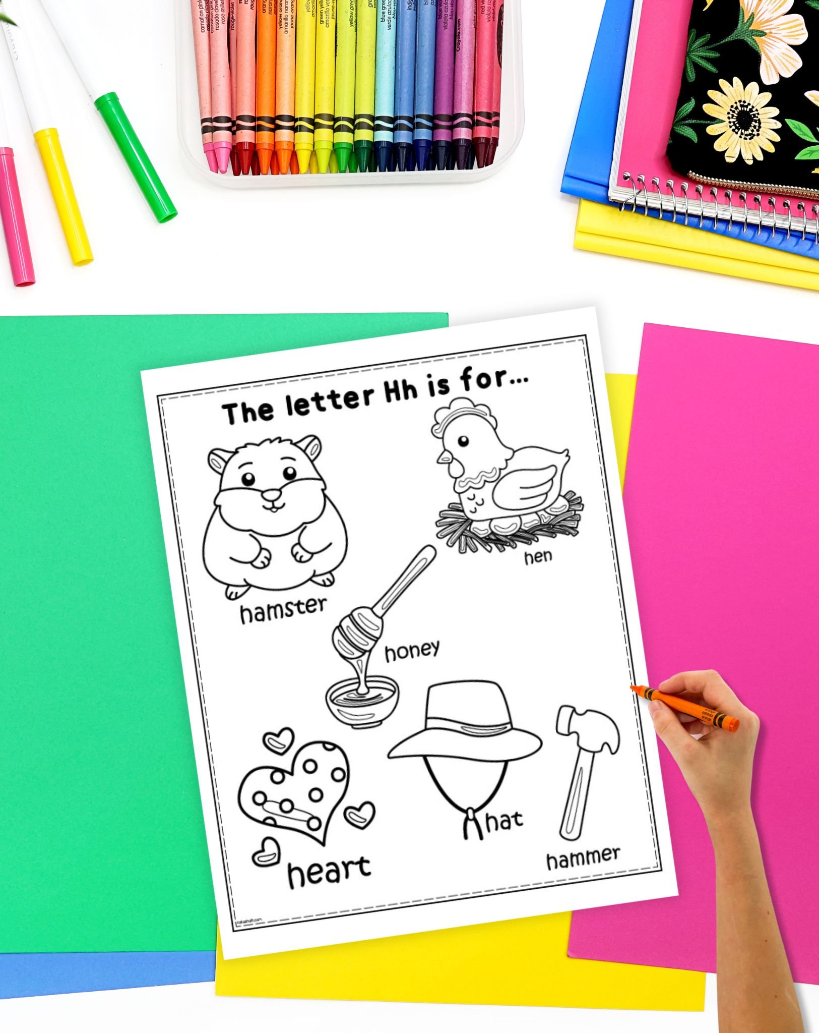 A printable alphabet coloring activity featuring pages that illustrate various letters of the alphabet with corresponding images for preschool learning.
