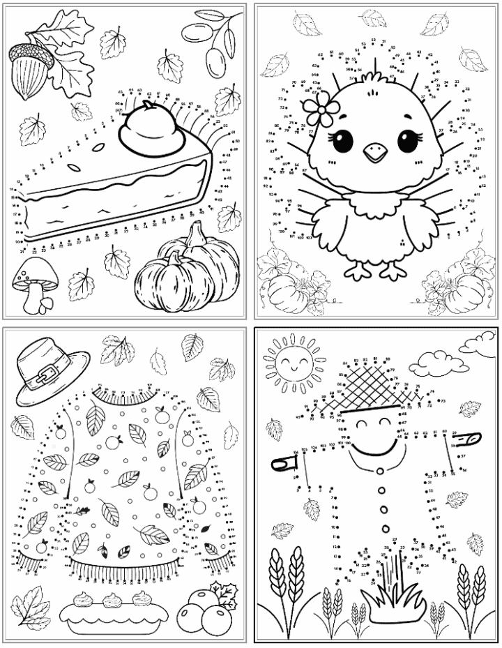 Free Printable Thanksgiving Dot to Dots - The Artisan Life