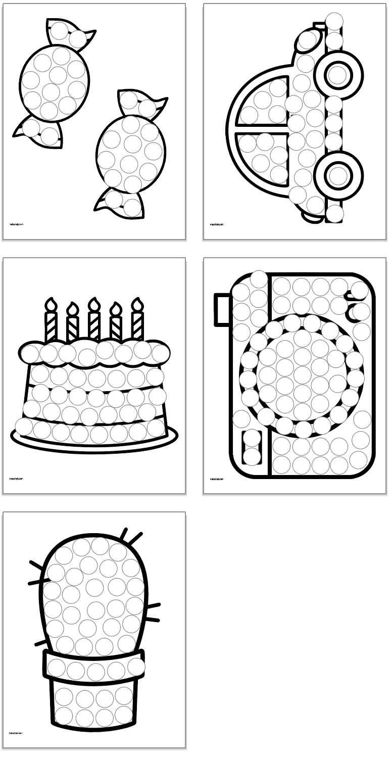 five beginning letter sound dot marker coloring pages for the letter c