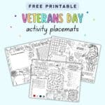 Free Printable Veterans Day Activity Placemats - The Artisan Life