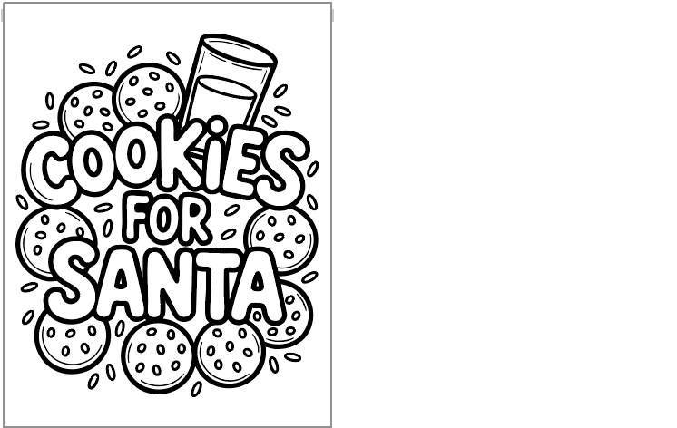a cookies for santa coloring page