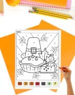 Free Printable Thanksgiving Color by Number Worksheets - The Artisan Life