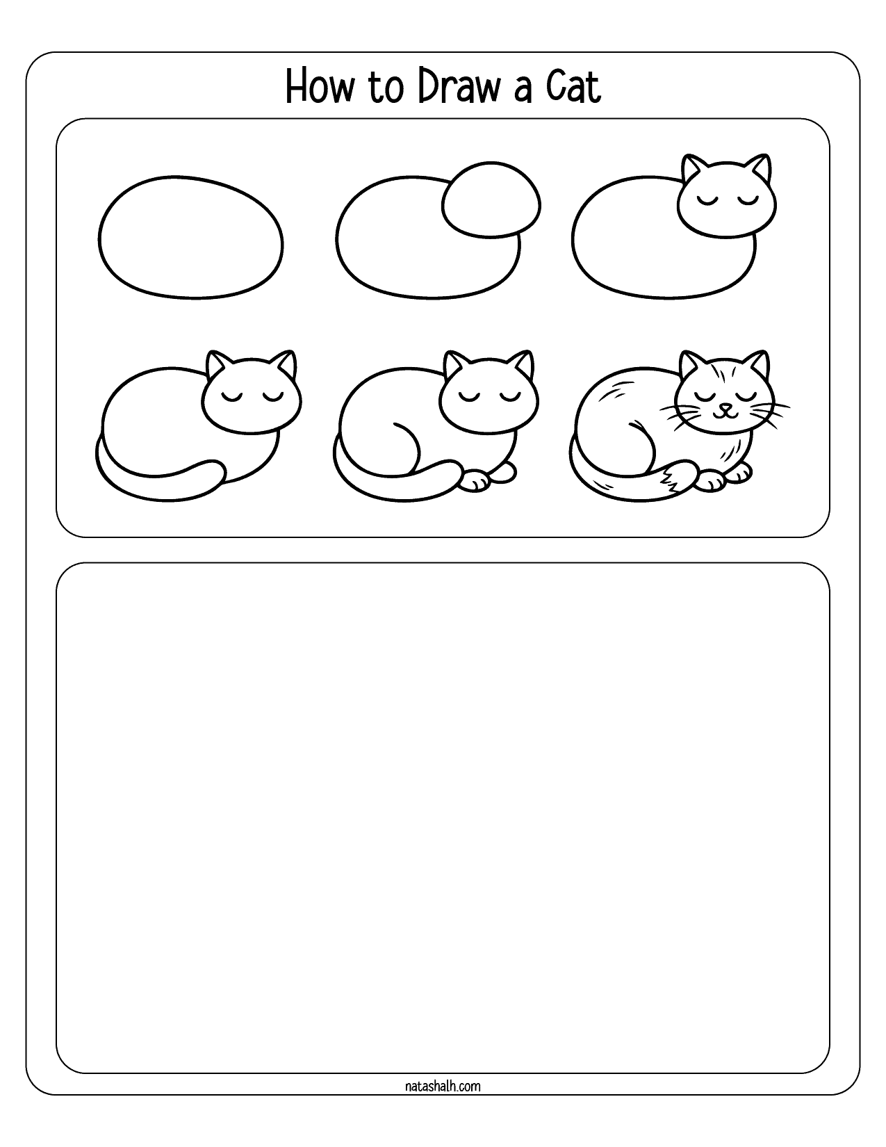 a step by step how to draw a cat of a cat