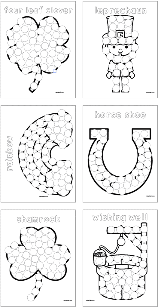St Patrick's Day Dot Marker Pages with Vocabulary - The Artisan Life