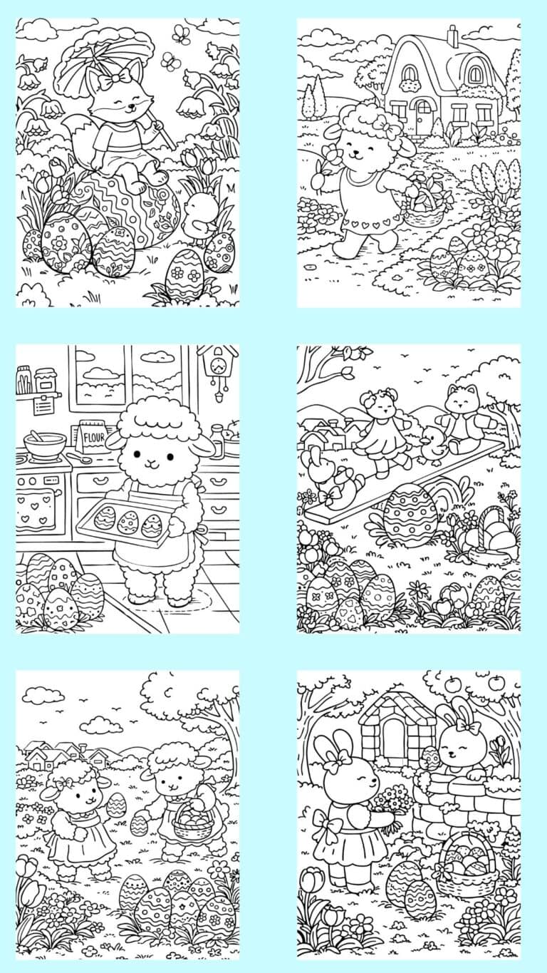 Cute & Cozy Easter Coloring Pages for Kids - The Artisan Life